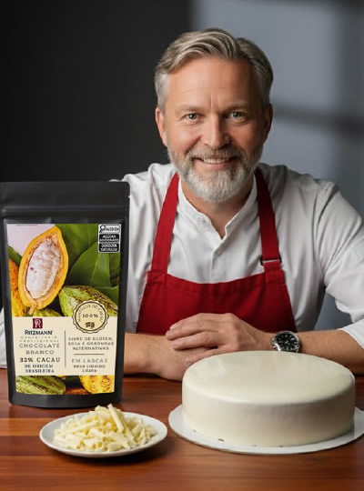 Cobertura Mirror Glaze Branca 33% cacau